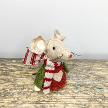 Load image into Gallery viewer, Red and Beige Fabric Mouse, 8cm
