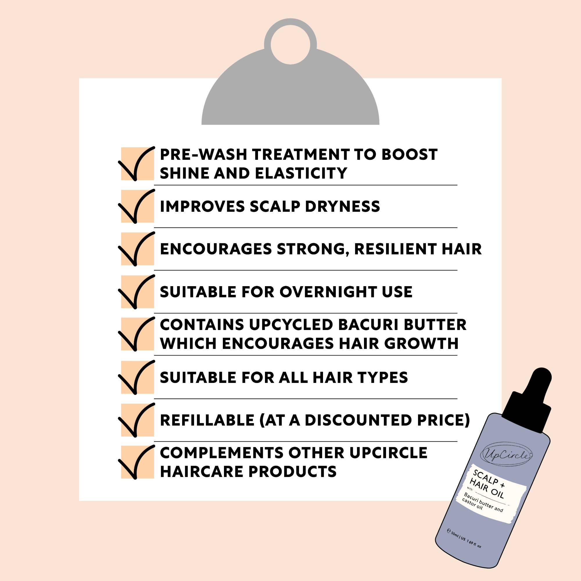 Upcircle I Scalp + Hair Oil Treatment - heat damage, growth, split ends