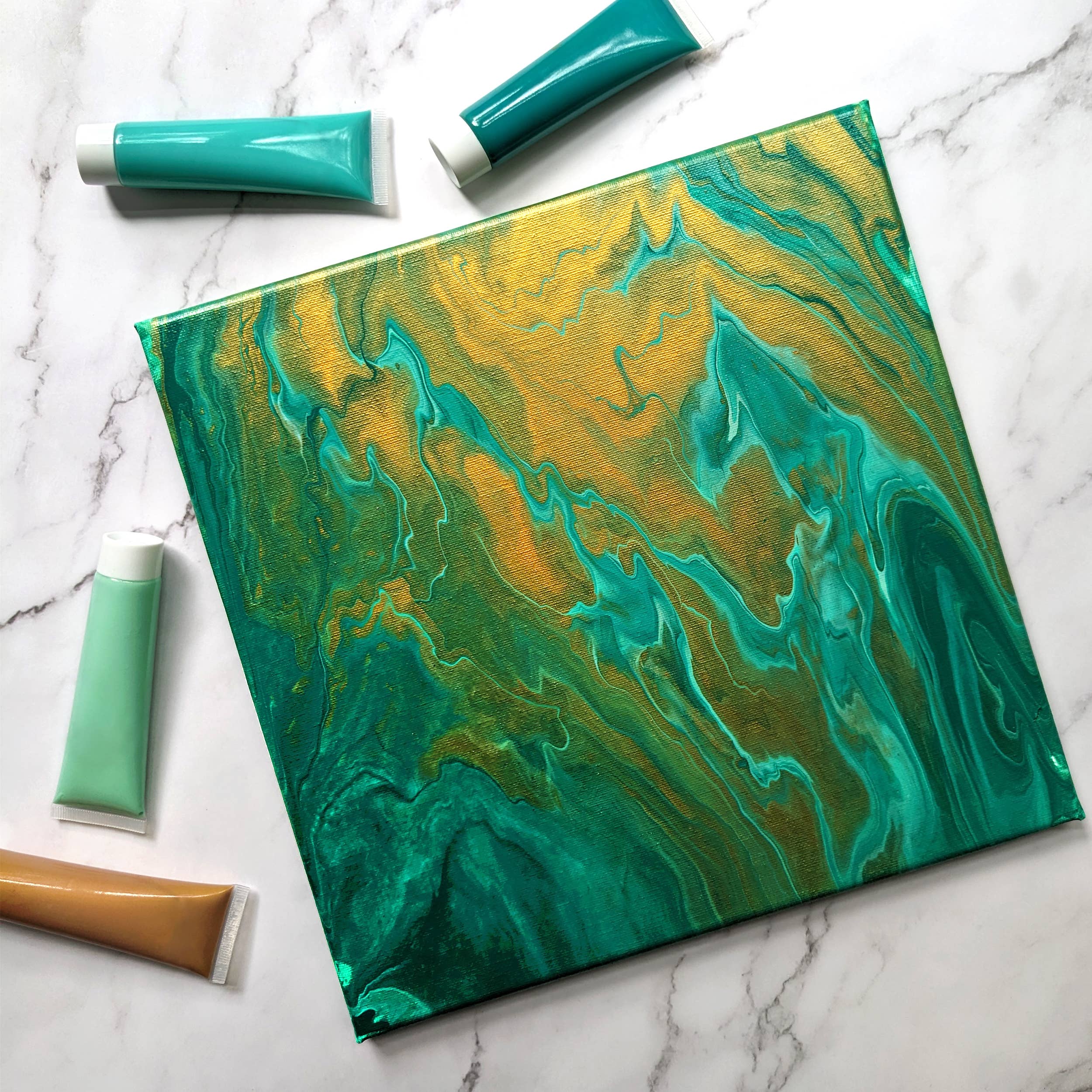 Luxe Decor Craft Kit - Paint Pouring Square Canvas