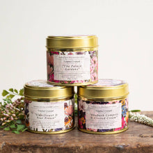 Load image into Gallery viewer, Elderflower &amp; Pear Presse Candle in a Matt Gold Tin

