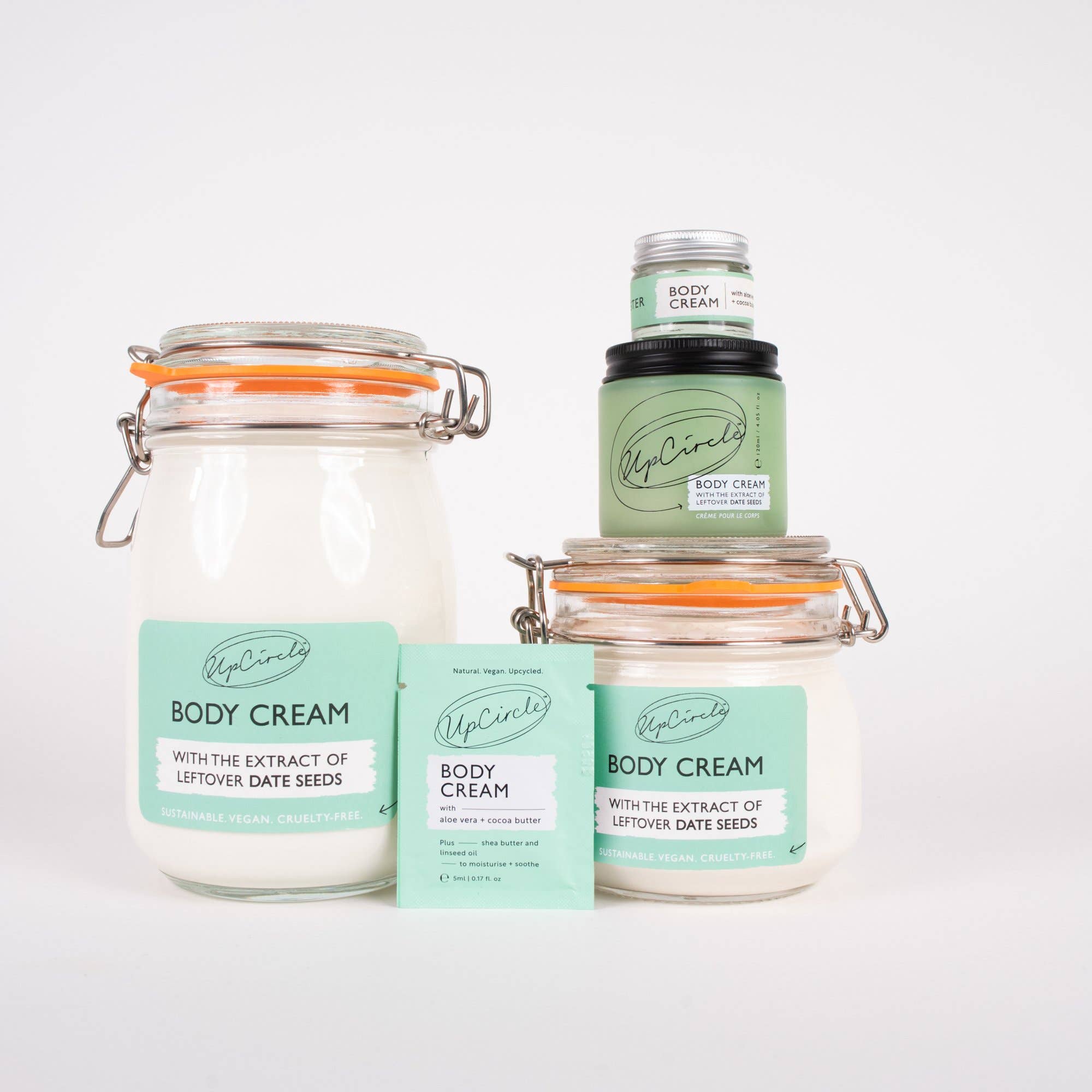Upcircle I Vegan Body Cream with Aloe Vera + Cocoa Butter for Dry Skin