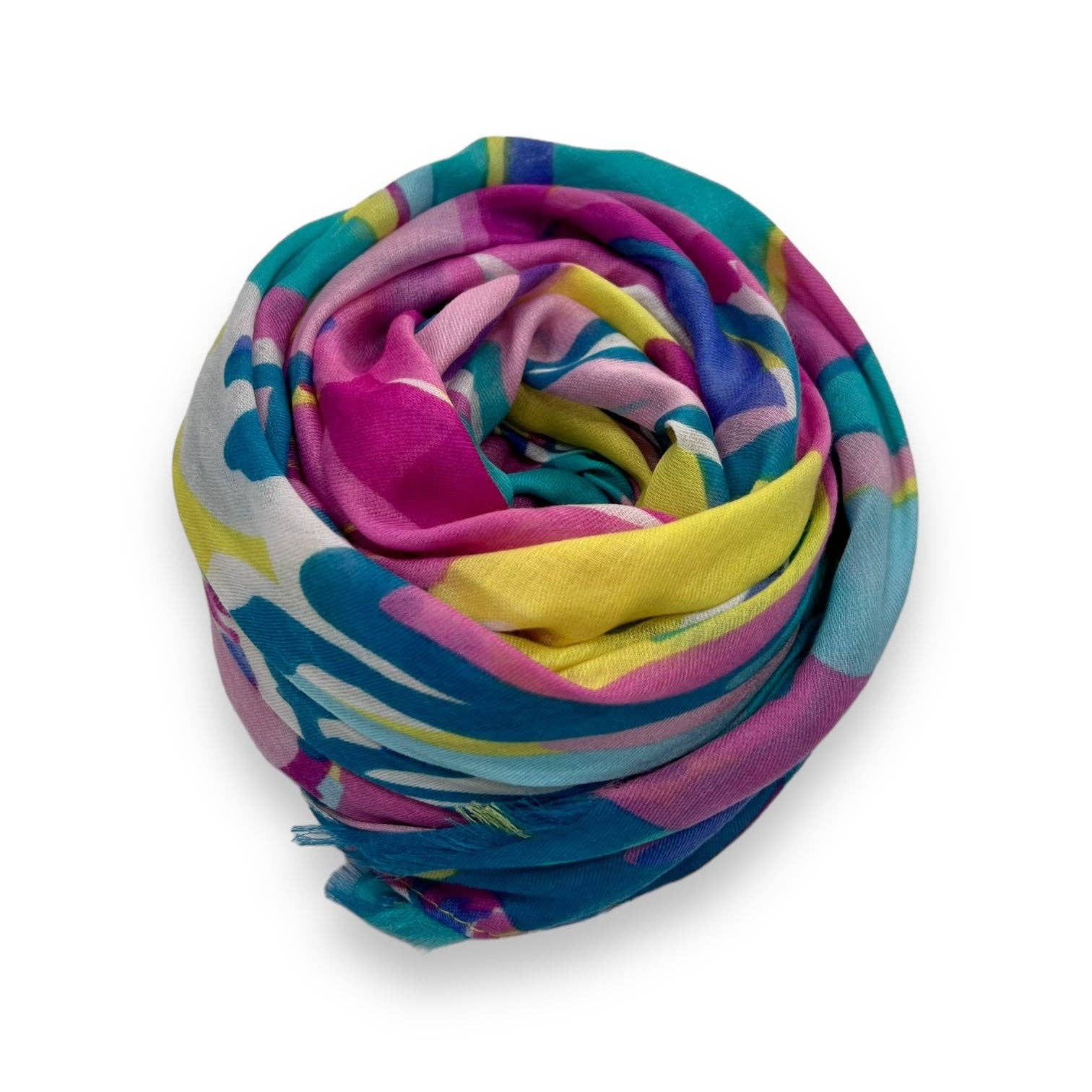 Tropical Flower and Leaves Print Scarf