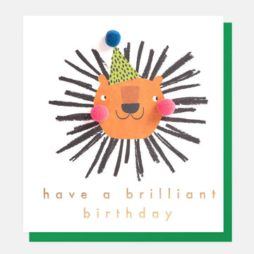 Have A Brilliant Birthday Lion With Party Hat