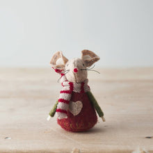 Load image into Gallery viewer, Red and Beige Fabric Mouse, 8cm
