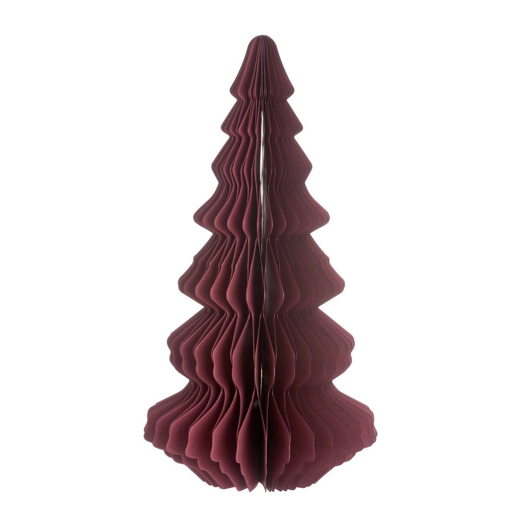 Deep Red Honeycomb Tree Paper Standing Decoration - Large