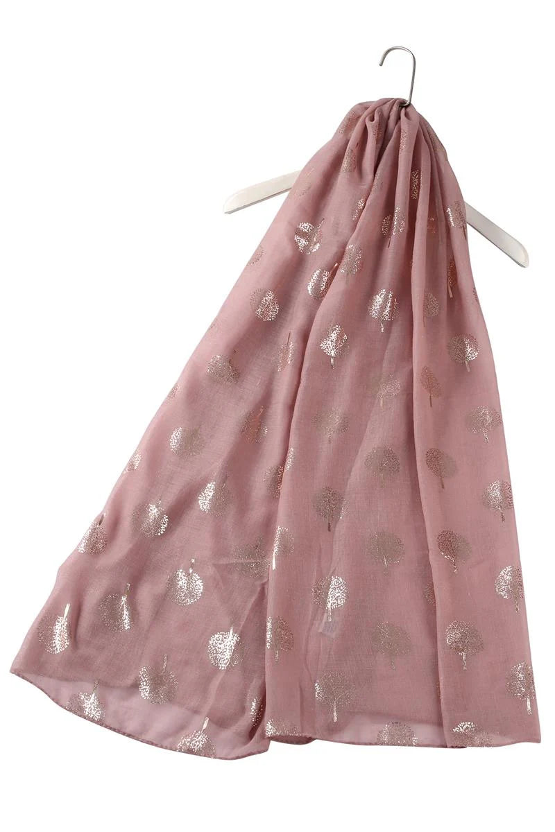 Rose Gold Tree Print Scarf