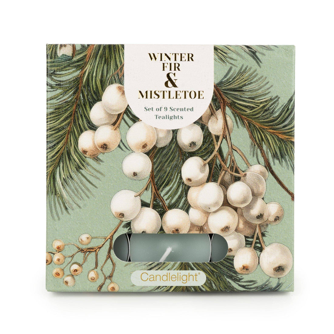 Set of 9 Tealights - Winter Fir & Mistletoe 6pk