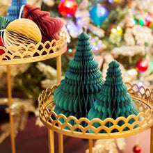 Load image into Gallery viewer, Forest Green Honeycomb Tree  Standing Decoration Set 2
