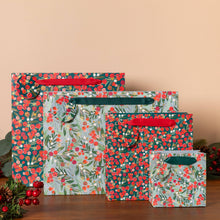 Load image into Gallery viewer, Christmas 2025 Large Shopper Gift Bag Berries Holly Blue
