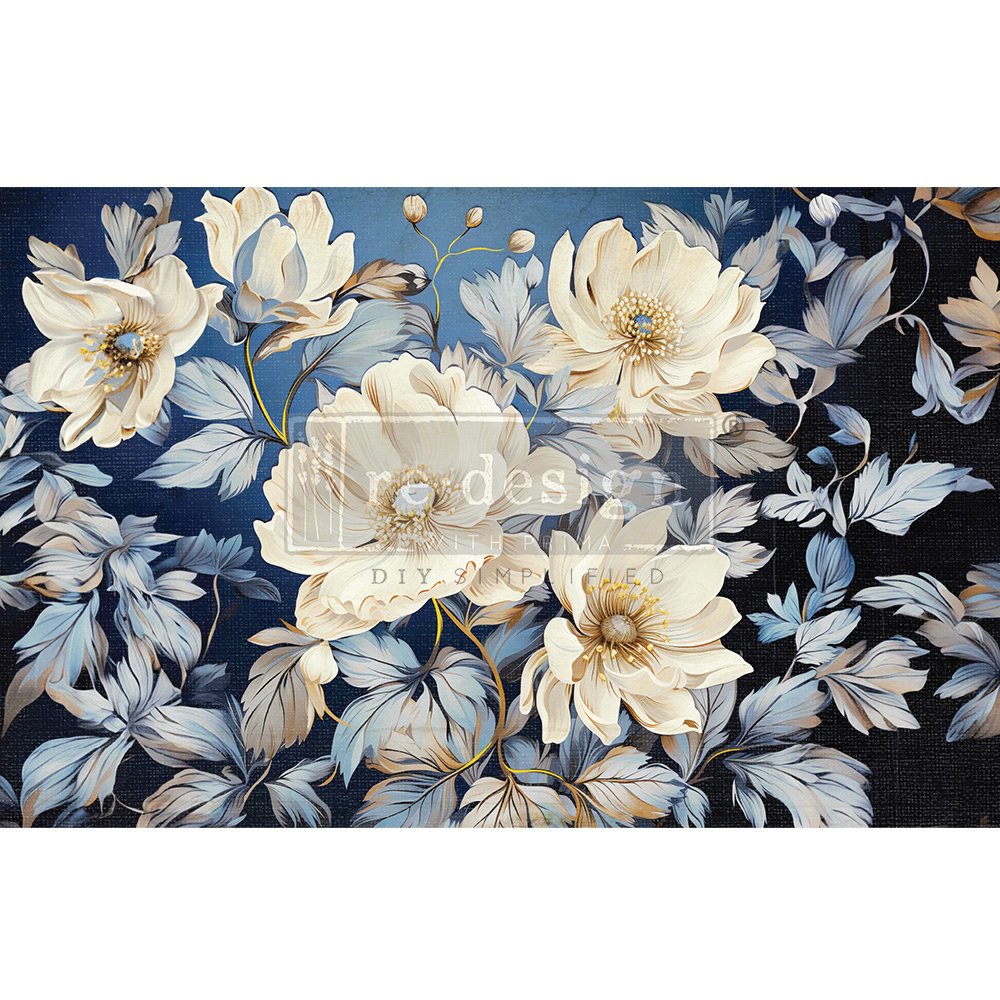 Cerulean Blooms Decor Decoupage Tissue Paper
