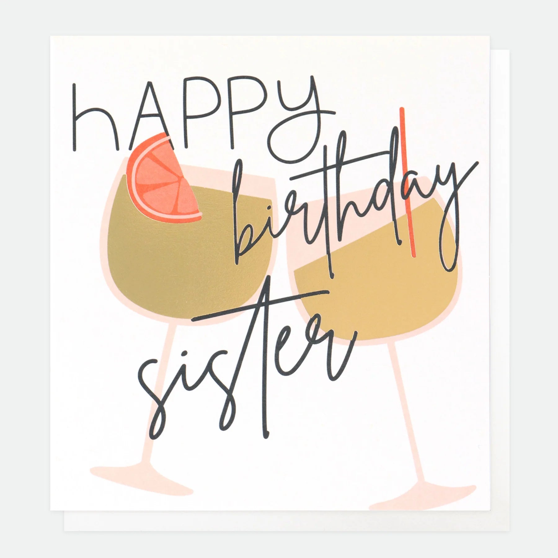 Cocktails Birthday Card For Sister