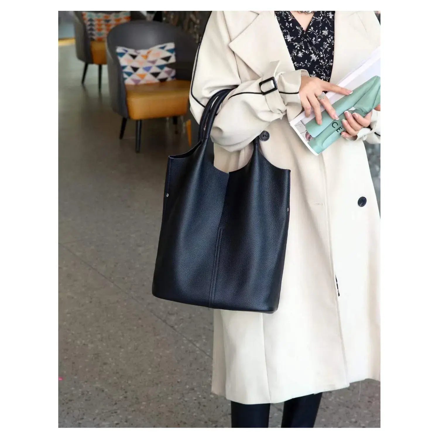 Genuine Leather Soft Hobo Tote Bag