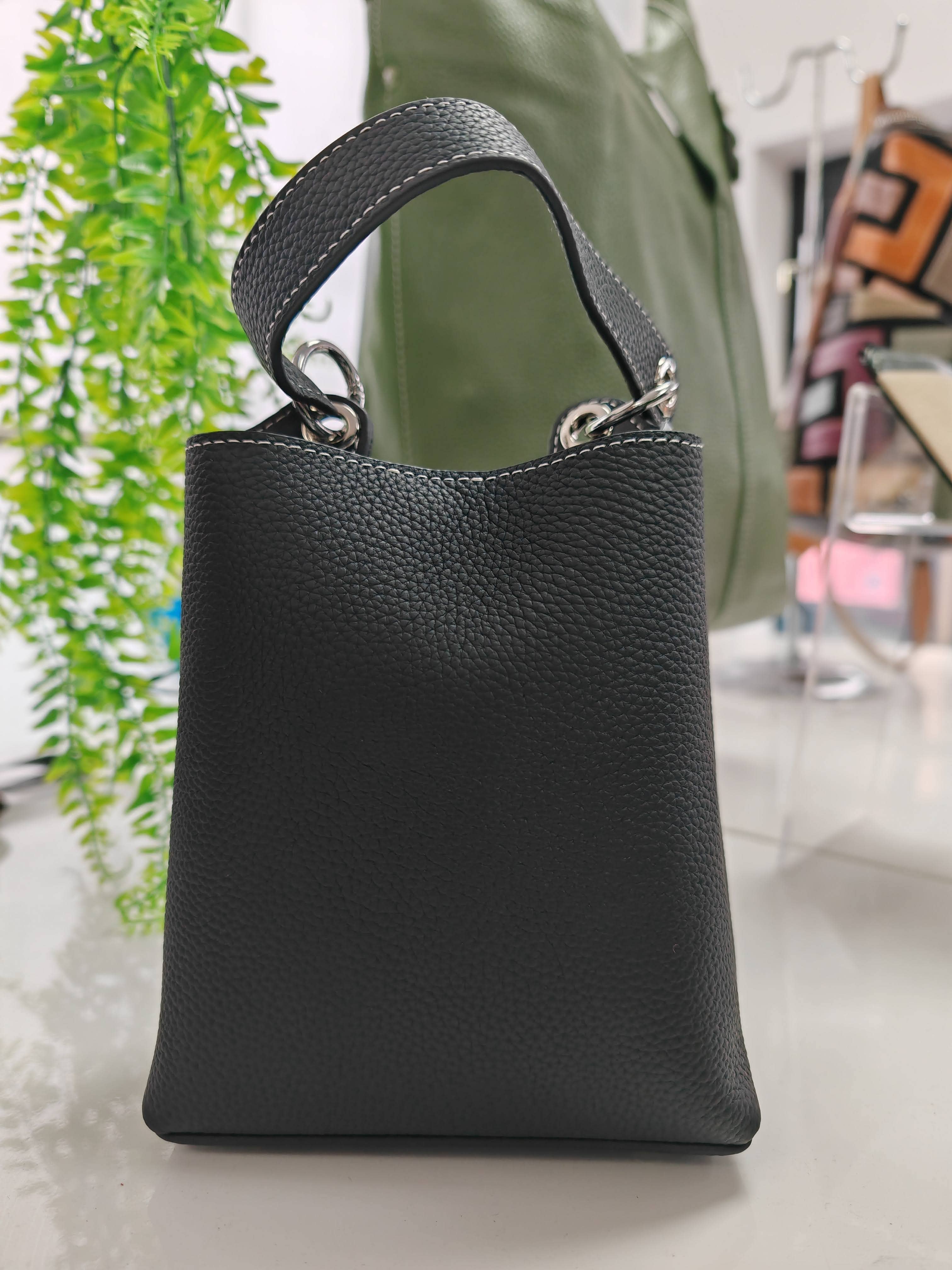 Soft Genuine Leather 2 Compartment Hand Bag
