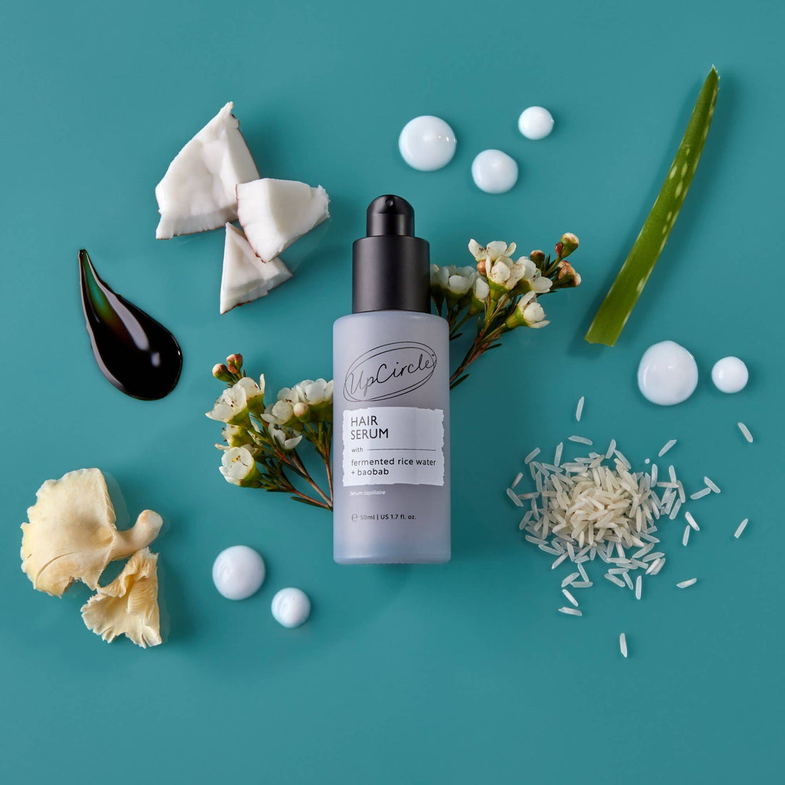 Upcircle I Vegan Hair Serum Upcycled Fermented Rice Water Heat Protect