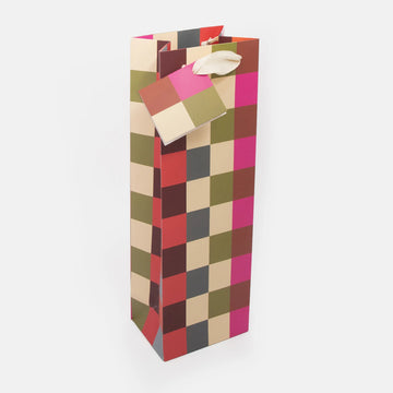 Colourful Geo Check Bottle Bag