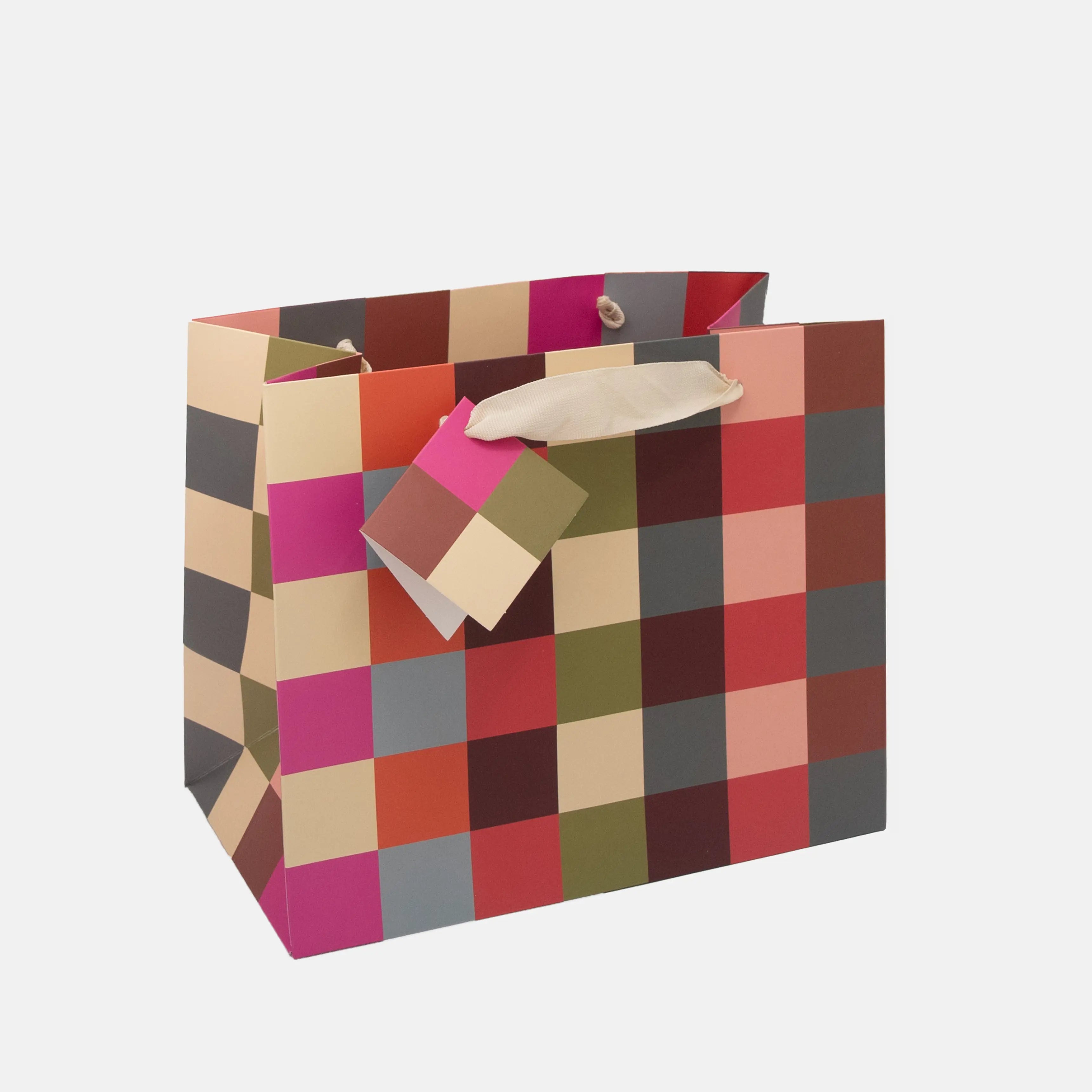 Colourful Geo Check Landscape Gift Bag