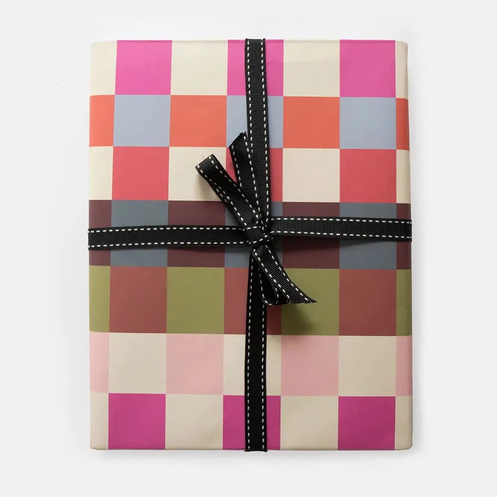 Colourful Geo Check Flat Wrap