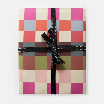 Colourful Geo Check Flat Wrap