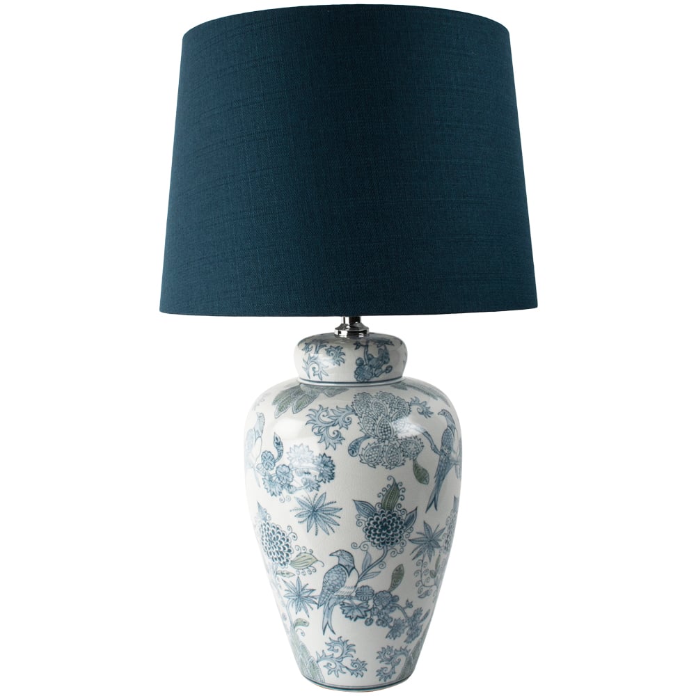 Lamp Exotic Bird With Blue Shade