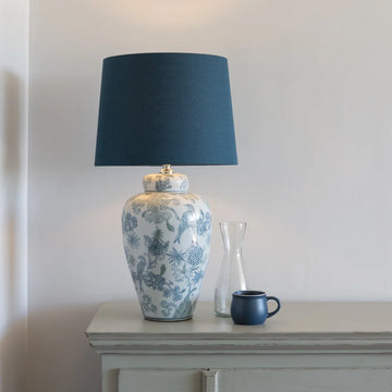 Lamp Exotic Bird With Blue Shade