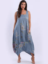 Load image into Gallery viewer, Sleeveless Floral Print Linen Lagenlook Balloon Sundress

