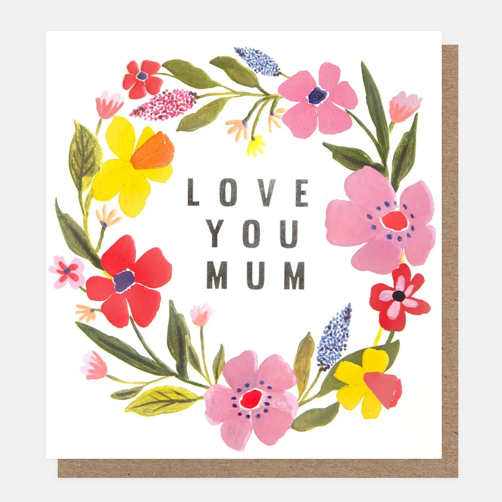 Love You Mum Spring Floral Wreath