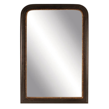 Vintage Mirror Black with Gold Rim