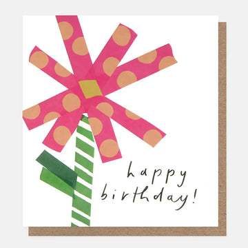 Happy Birthday! Pink Washi Tape Flower