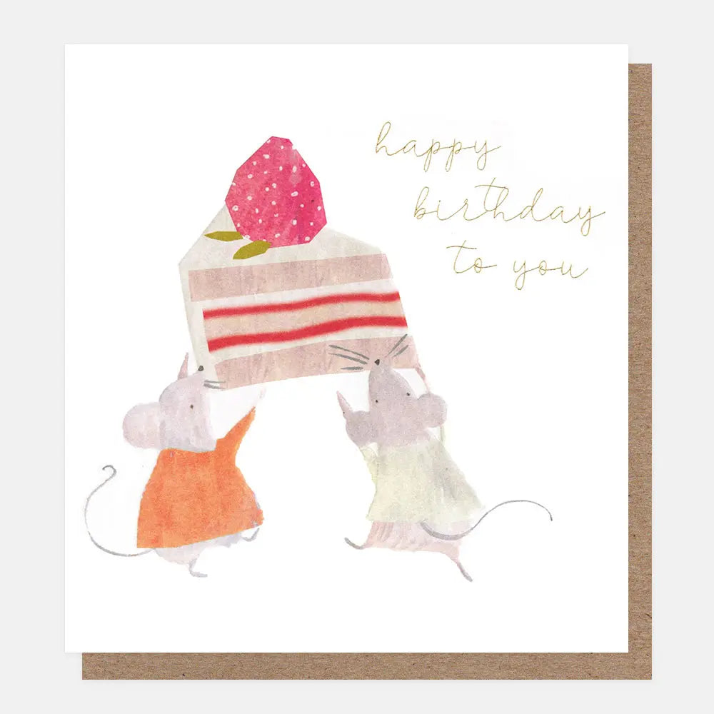 Happy Birthday To You Mice With Cake Slice