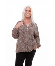 Load image into Gallery viewer, Tonal Leopard Shirring Detail Blouse
