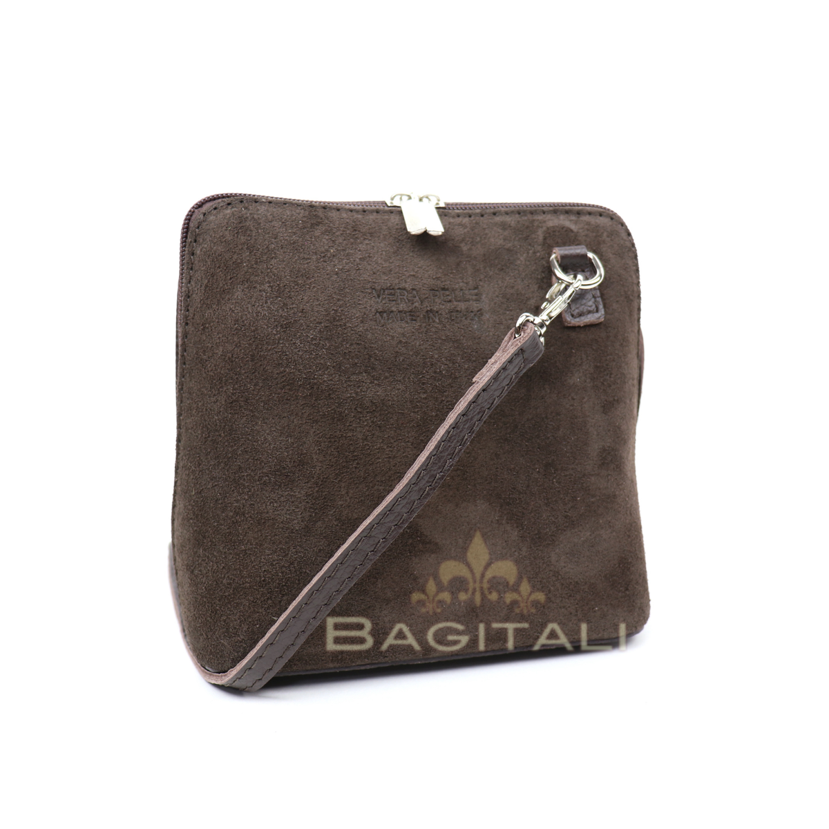 small suede crossbody bag from Vera Pelle