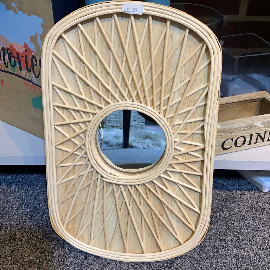 Oval shaped wooden Mirror