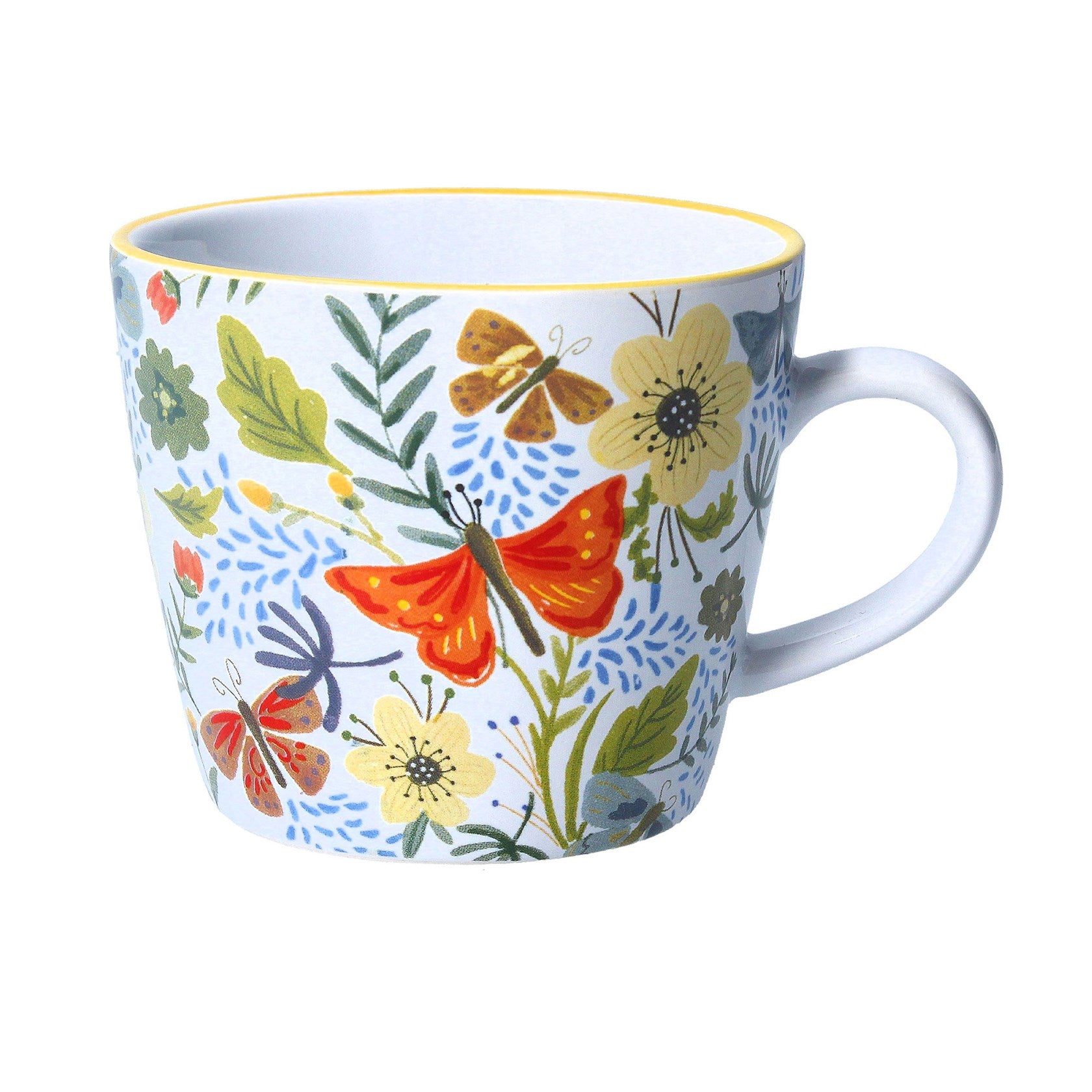 Ceramic Mug White Butterflies