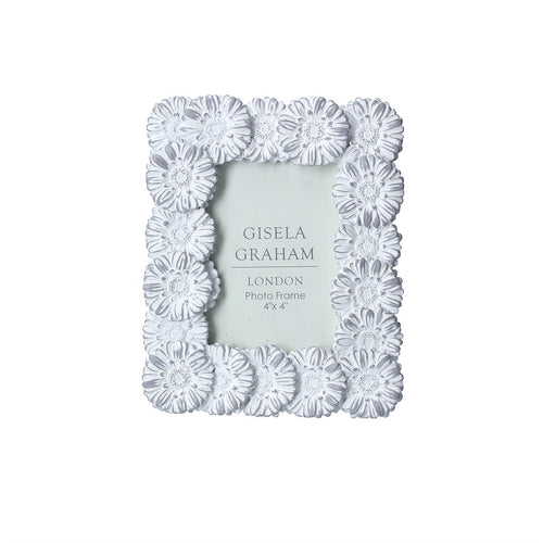 Gisela Graham White Wash Beaded Resin Picture Frame 4x6