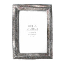 Load image into Gallery viewer, Resin Photo Frame  - Silver Herringbone
