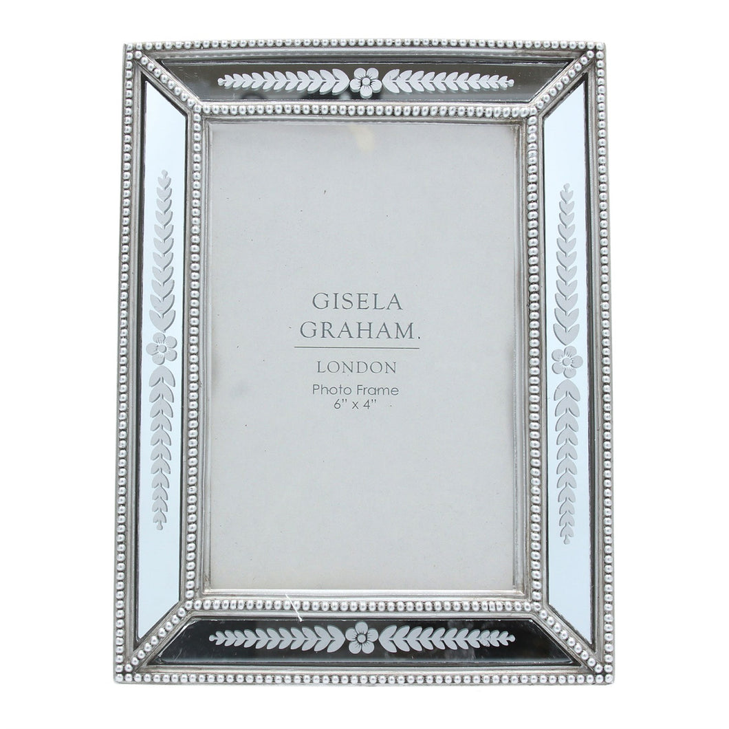 Mirrored Photo Frame  - Floral Leaf