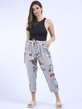 Load image into Gallery viewer, Italian Floral Print Linen Trouser
