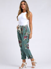 Load image into Gallery viewer, Italian Floral Print Linen Trouser
