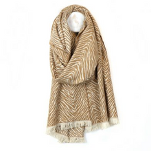 Load image into Gallery viewer, Reversible jacquard zebra stripe scarf
