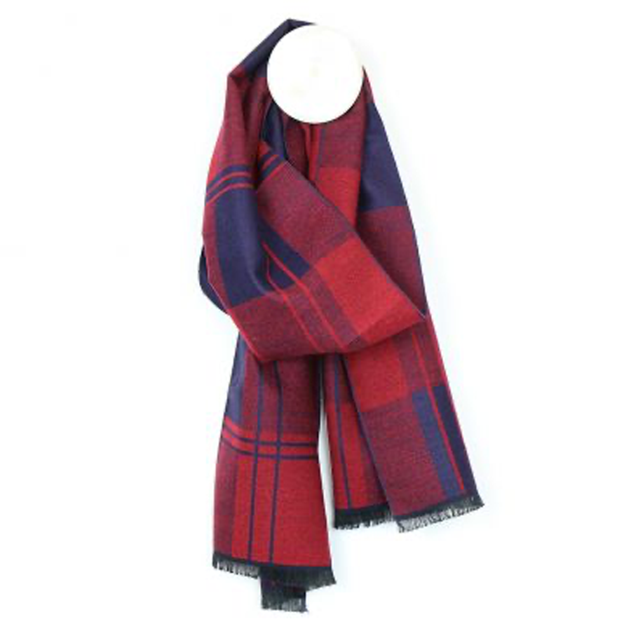 Square Plaid reversible mens scarf