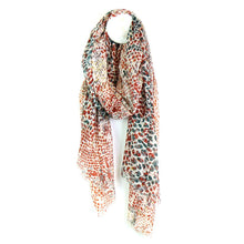 Load image into Gallery viewer, Snakeskin print and silver speckle scarf
