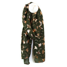 Load image into Gallery viewer, Rose gold ginkgo leaf print scarf
