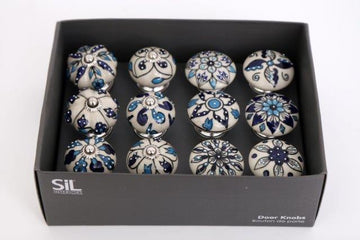 Blue and White Rustic Doorknobs