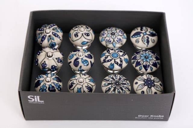 Blue and White Rustic Doorknobs