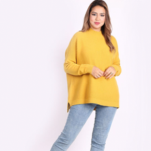 Load image into Gallery viewer, Funnel Neck Knitted Ribbed Jumper
