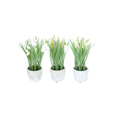 Faux Spring Flowers in Pot