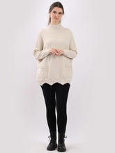 Load image into Gallery viewer, Plain Funnel Neck Cut Hem Knitted Baggy Top
