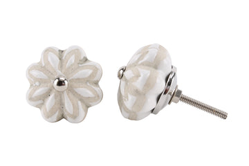 Cream Melon Shape Ceramic Drawer Knob