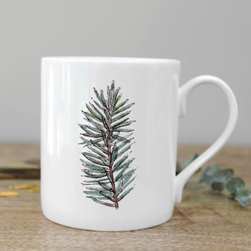 Winter Spruce Fine China Mug in a Gift Box