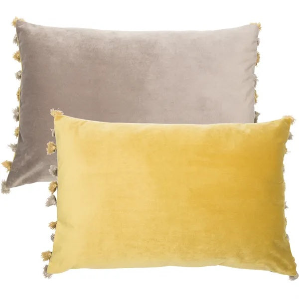 Nappa Grey & Mustard Cushion